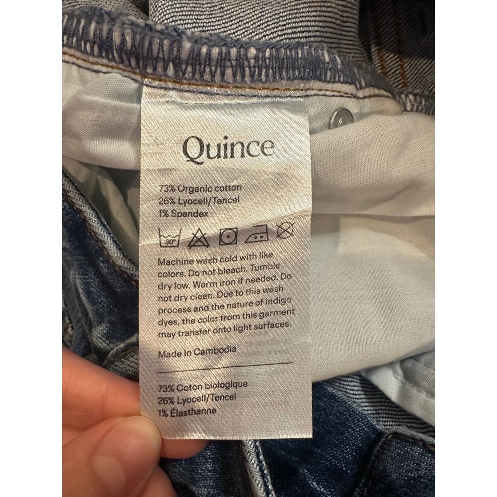 Quince Organic Cotton Stretch Denim Shorts Medium Wash Blue Womens - Picture 7 of 7